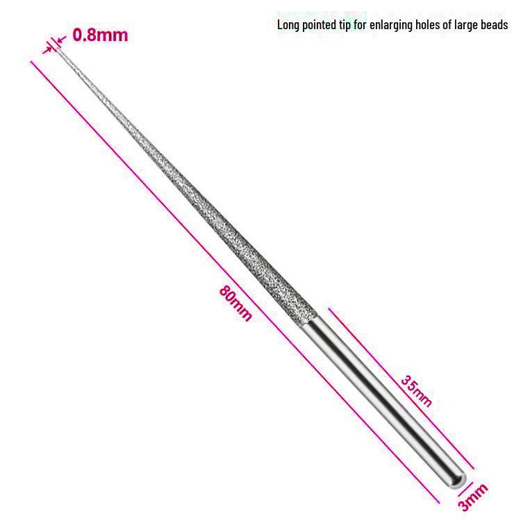 Diamond Electroplated Sand Expansion Needle Tool for Jade, Amber, Pearl Beads Repair - Ideal for Buddha Beads and Bodhi Play