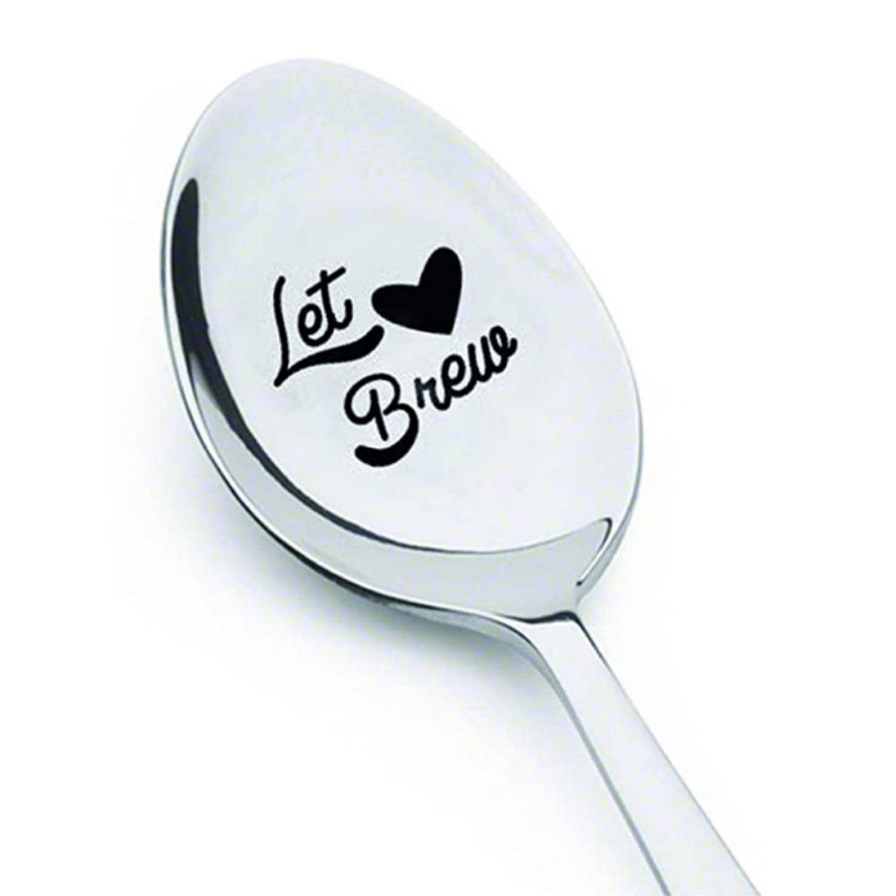 Engraved Design Key of Love Spoon Personalized Text Love Letter Spoon Romantic Gift
