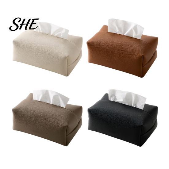 Collapsible Storage for Dormitory PU Leather Tissue Box, Multi-Purpose Desktop Organizer, Durable Case Office Compact Foldable Napkin Dispenser, Desk