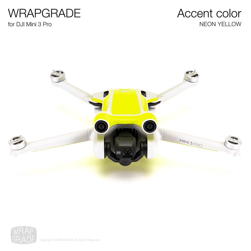 Виниловая наклейка WRAPGRADE для DJI Mini 3 Pro, цветной акцент (Неоновый желтый)