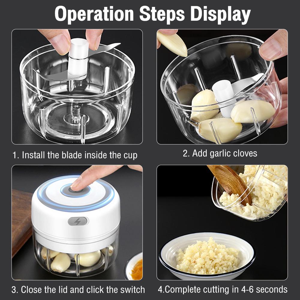 Мясорубка бытовая аккумуляторная многофункциональная мясорубка для овощей, чеснока и имбиря мини-беспроводная электрическая мясорубка