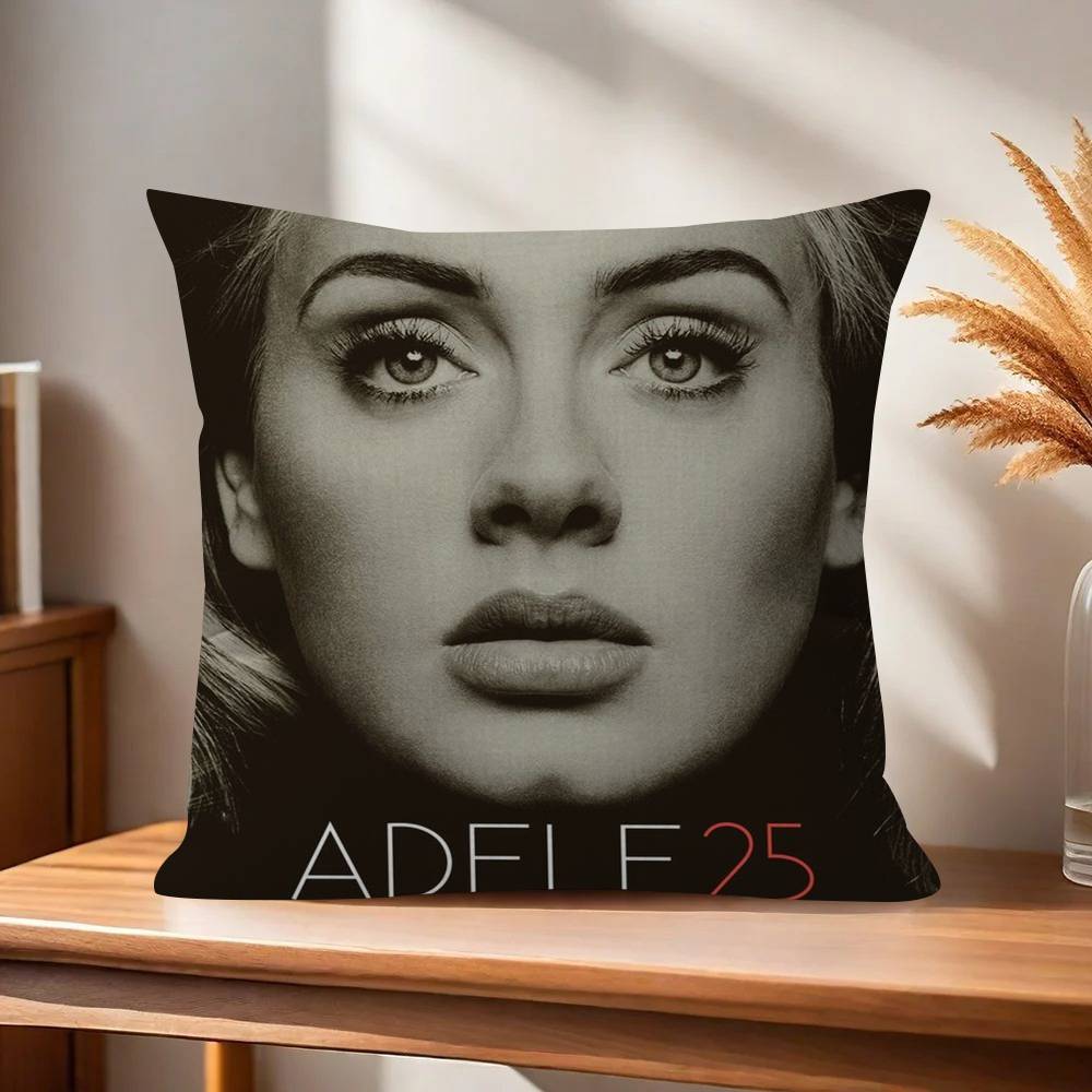 Singer Adele black Pillow Covers Cartoon Sofa Decorative Home Doublesided Printing Short Plush Cute Cushion Cover