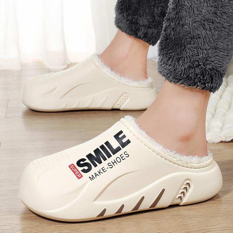 Зимние мужские теплые тапочки из хлопка, теплые домашние поварские туфли для мужчин, для пар, для дома, спальни, плюшевые тапочки