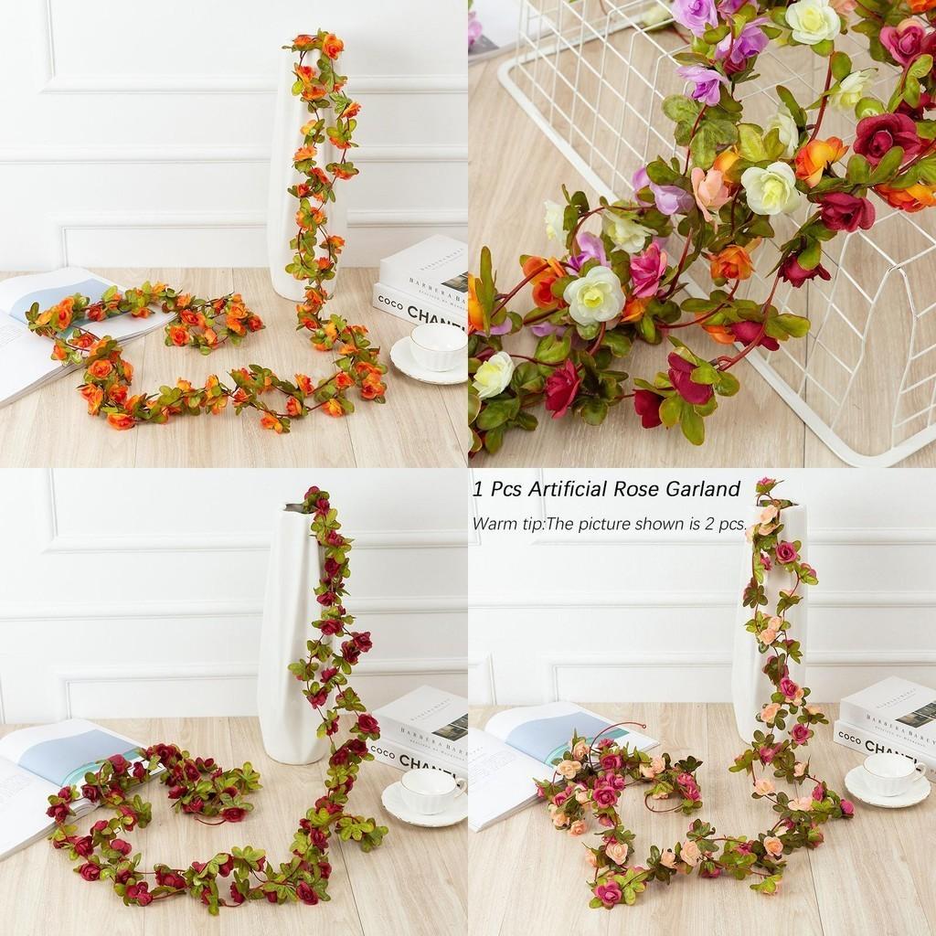 Elegant Autumn Small Peony Ivy Leaf Vine Fake Plant Garland For Home Dcor