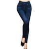 Women Printed Tight-fitting Super Stretch Leggings High Waist Outer Wear Sexy Close-fitting Imitated Denim Jean Leggings(Suitable for Weight 40-85kg)