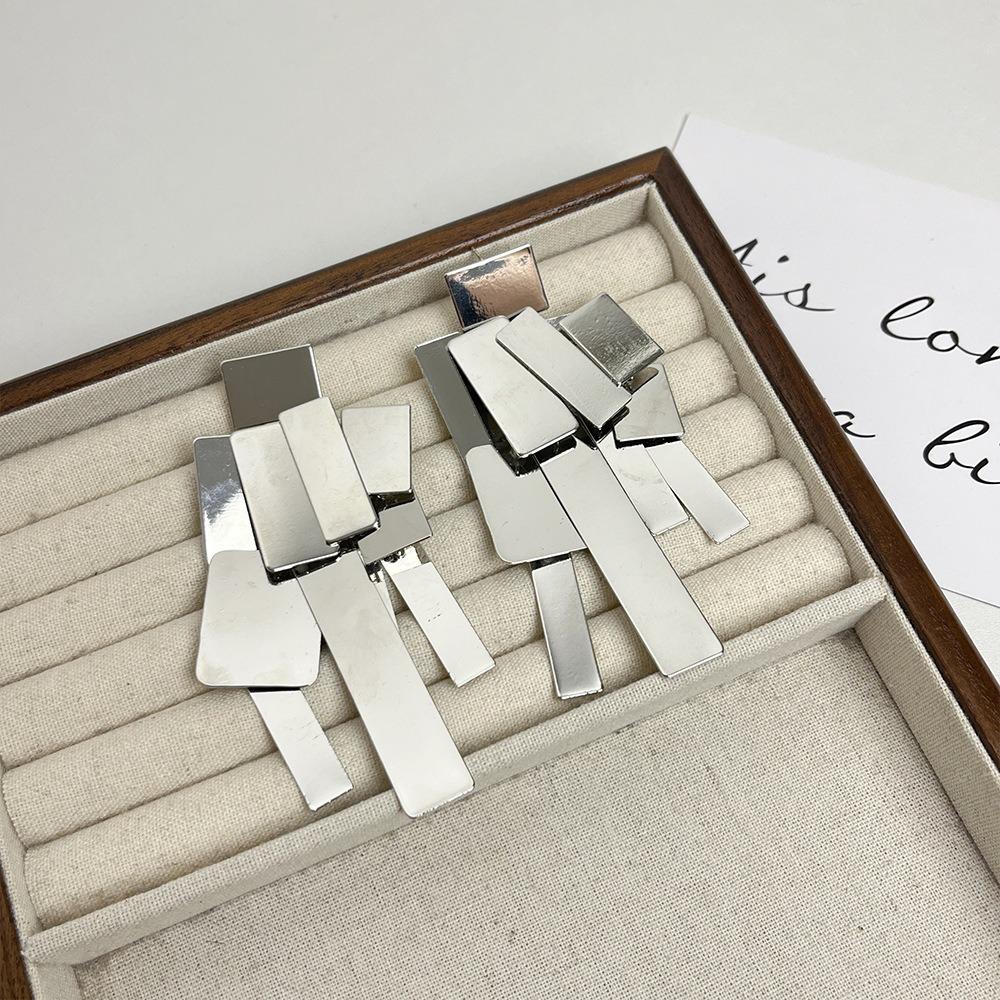 Square Geometric Tassels Dangle Earrings Holiday Party Jewelry Stud Earrings Women Gifts