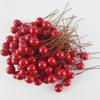 20pcs Christmas Round Ball Berry Simulation Foam Fruit Cherry Small Red Fruit Peony Fruit Christmas Supplies Accessories Berry Ornaments