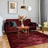 Tapis salon à base fine souple extra doux rouge bourgogne 160x230