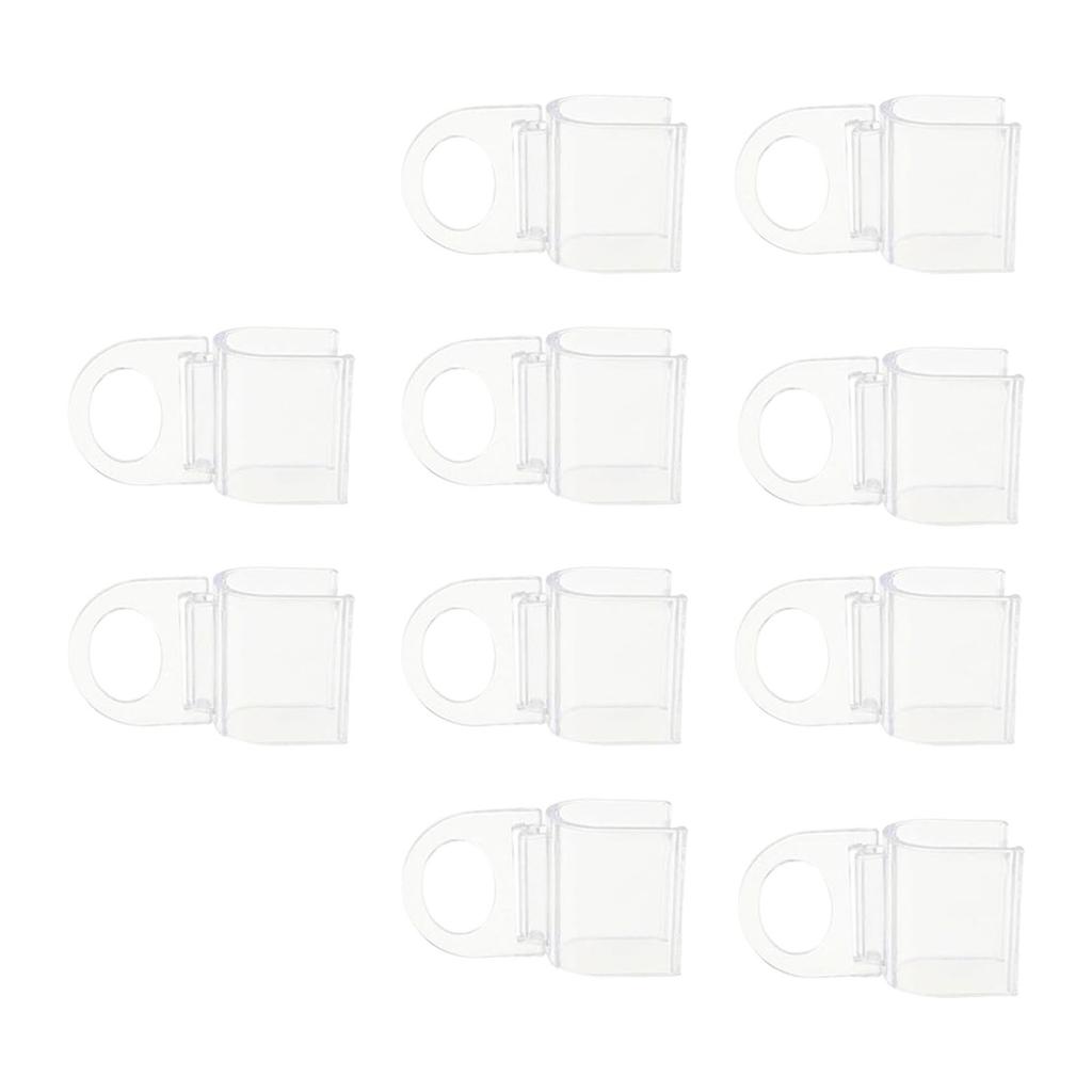Pack Of 10 Transparent PVC U Shaped Curtain Clips Roller Shade Pull Handle For Home Decoration Easy Installation