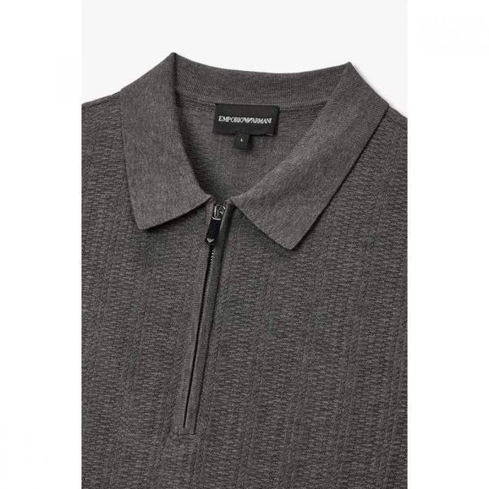Emporio Armani Men S Zip Collar Neck Cotton Pullover A516128021