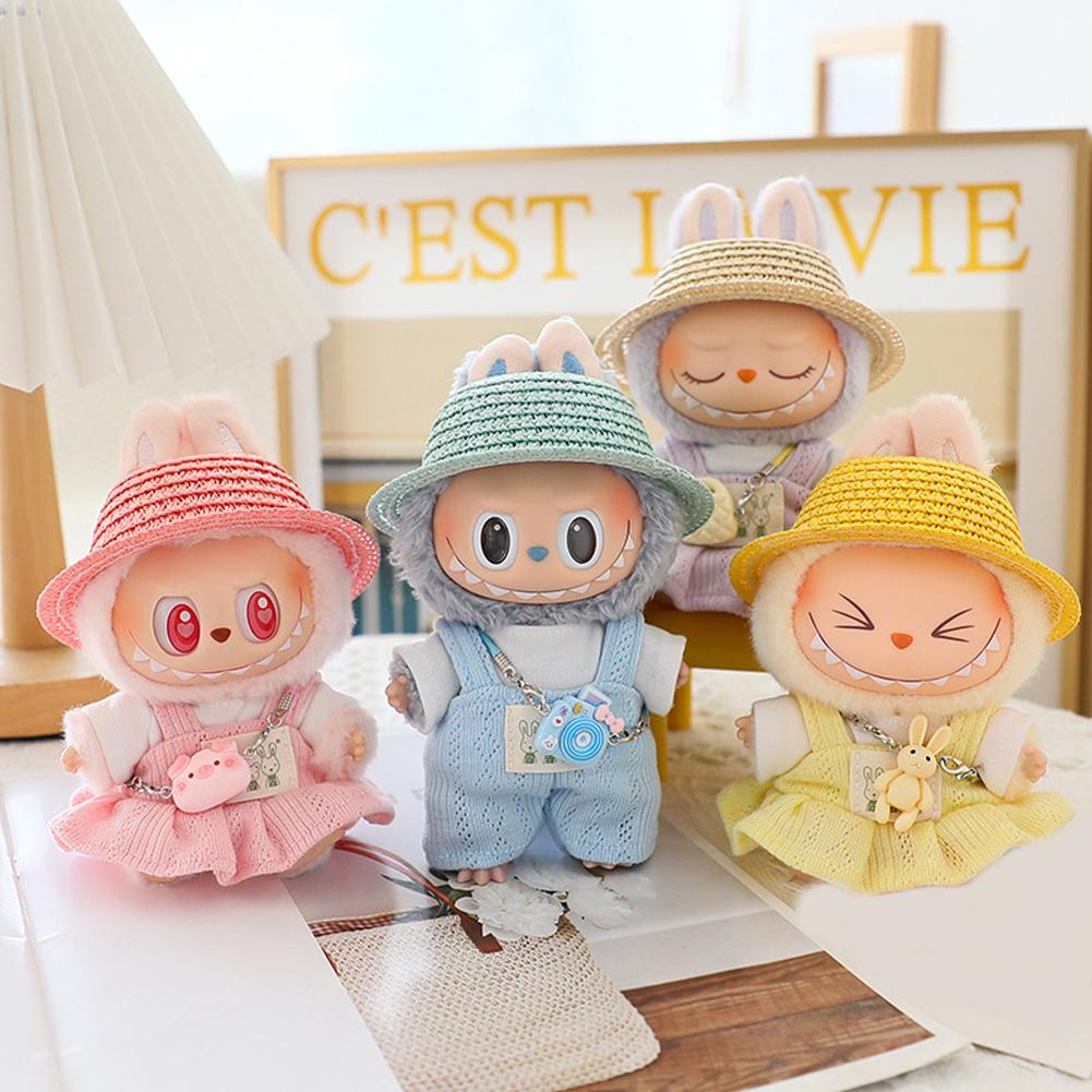 For 17cm Labubu Doll Clothes Fashion Dress Overalls Doll Clothes Color Match Hoodies Dolls Accessories Cute Decoration Little Clothes