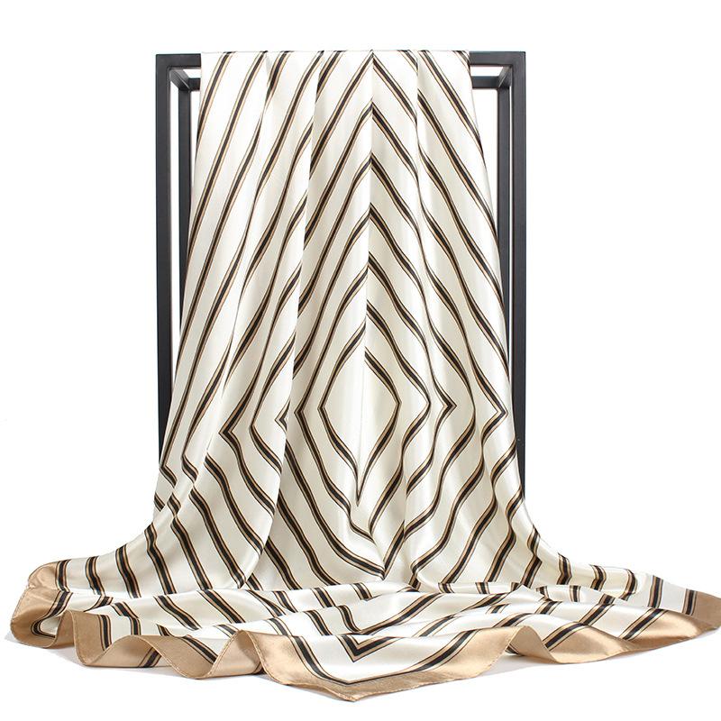 Высококачественные роскошные шелковые шарфы, повязка на голову, шарфы, шейный шарф для женщин, шелковый шарф с цепочкой, женская декоративная шаль