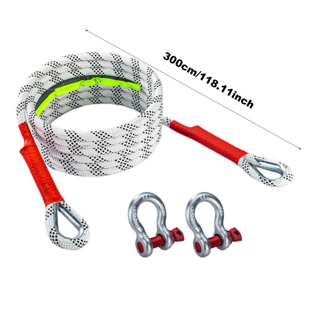 3/4/5M Car Tow Rope Set 10T/5T Tow Strap Off Road Towing Rope Heavy Duty Emergencies Equipment Tow Rope With Hooks For Truck ATV