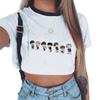 Женский топ с коротким рукавом K-pop BTS Bangtan Boys с милым рисунком, идеально подходит для лета