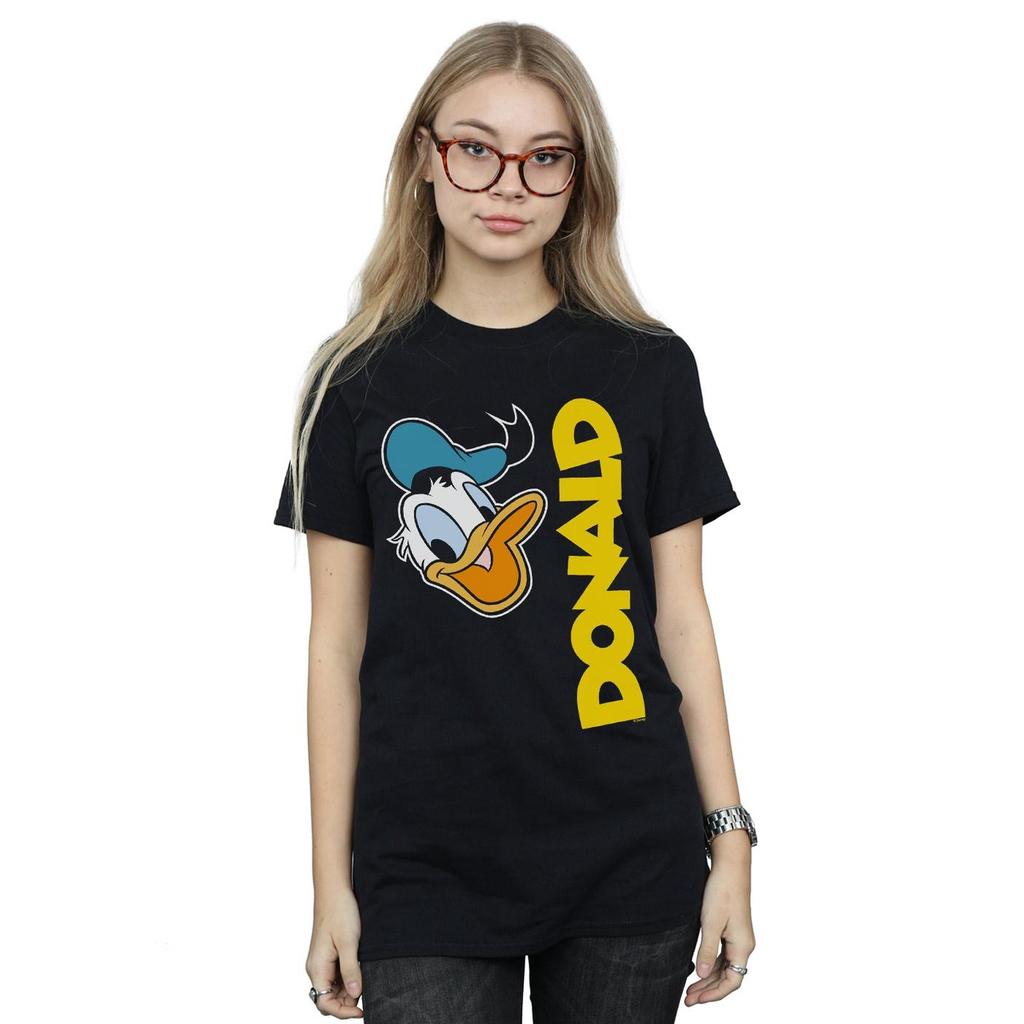 Disney Womens/Ladies Donald Duck Greetings Cotton Boyfriend T-Shirt