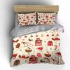 Christmas Gifts and Pattern Bedding Duvet Cover Set Duvet Cover Pillowcases  (1*Duvet Cover 2*Pillowcases, without duvet insert)