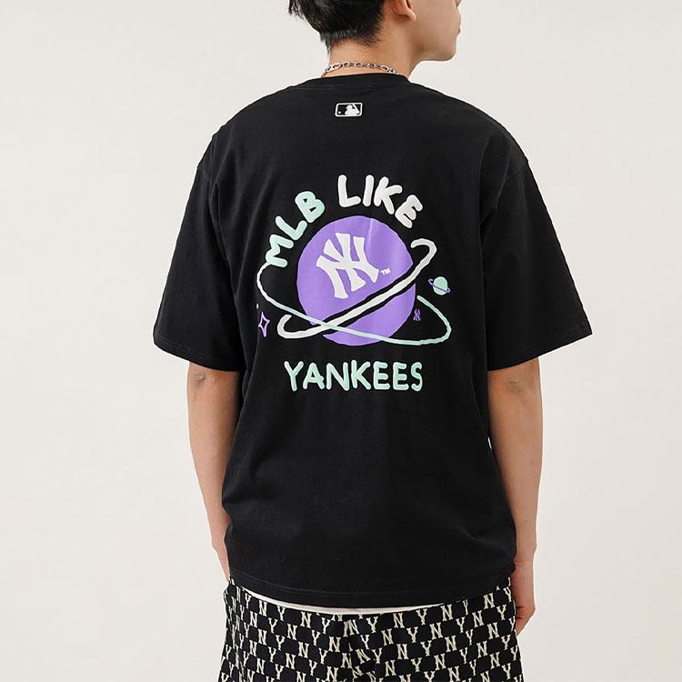 New MLB Drop Shoulder Sleeve T Shirt Unisex Black 3ATSE1223-50BKS