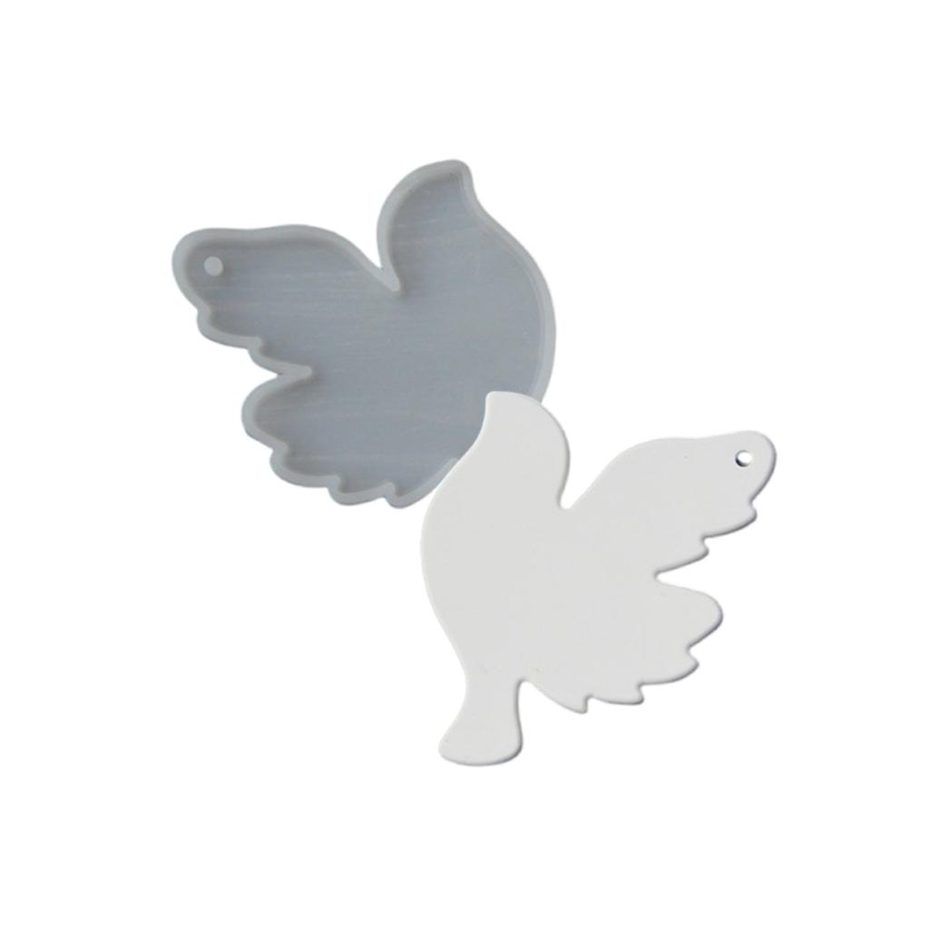 Flexible Silicone Dove Hanging Tag Molds Hanging Ornament Mold Suitable for Craft Baking Party Decor and Holiday Present