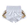 Metallic Letter Satin Boxing Shorts for Boys Kids - Fitness Trunks with Side Slit and Elastic Wide Waistband