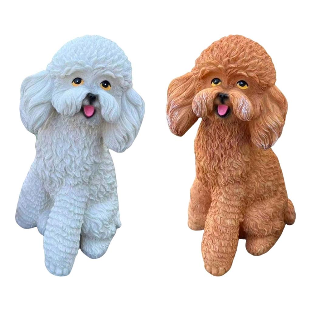 Garden Dog Statue 12x13x23cm Cute Animal Sculpture for Balcony Office Porch