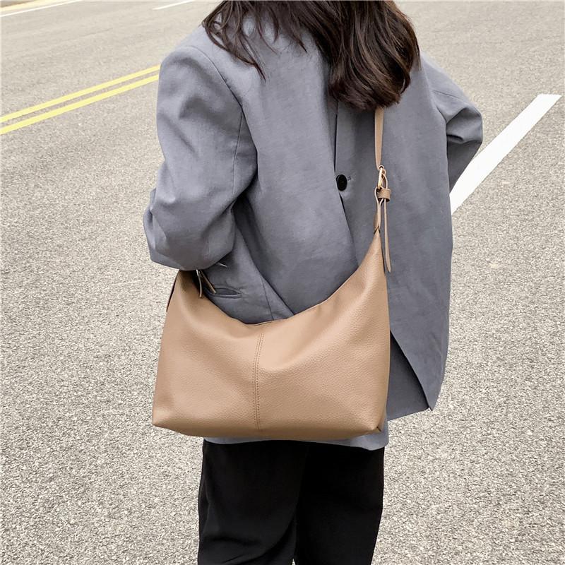 Chic Street Style Pu Tote Bag For Women 2023 Spring Fashion Simple Design Spacious Shoulder Bag