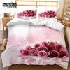Пододеяльник с розами Микрофибра Романтический стиль Абстрактный цветочный 3D-принт Комплект постельного белья для девочек, мальчиков, на День святого Валентина, декор комнаты