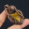 Драгоценный камень тигровый глаз в форме сердца, медная проволока, обернутая ювелирными изделиями ручной работы, кулон, свадебный подарок