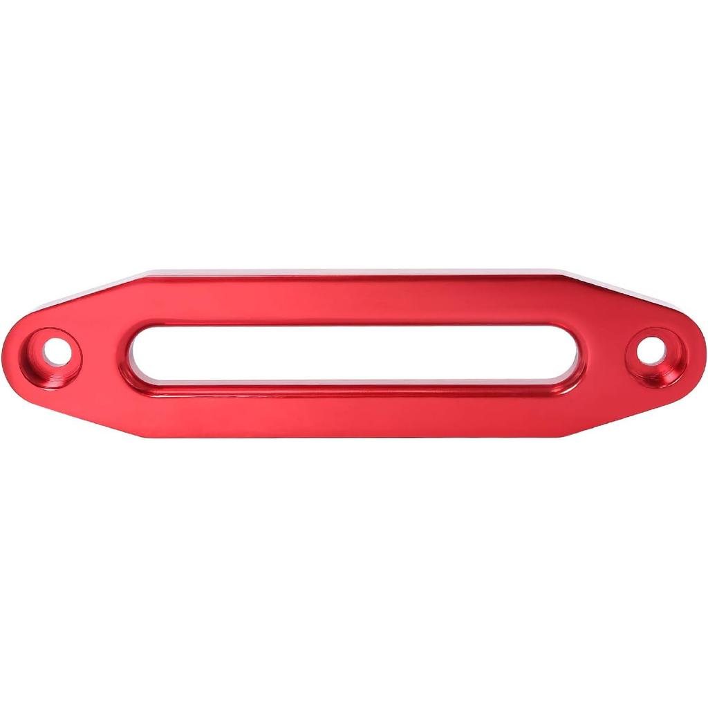 10 Inch Billet Polished Aluminum Bolt-Pattern Hawse Fairlead Synthetic Winch 8000-15000 LBs For ATV/UTV Rope Cable (Anodized Red, 10'')