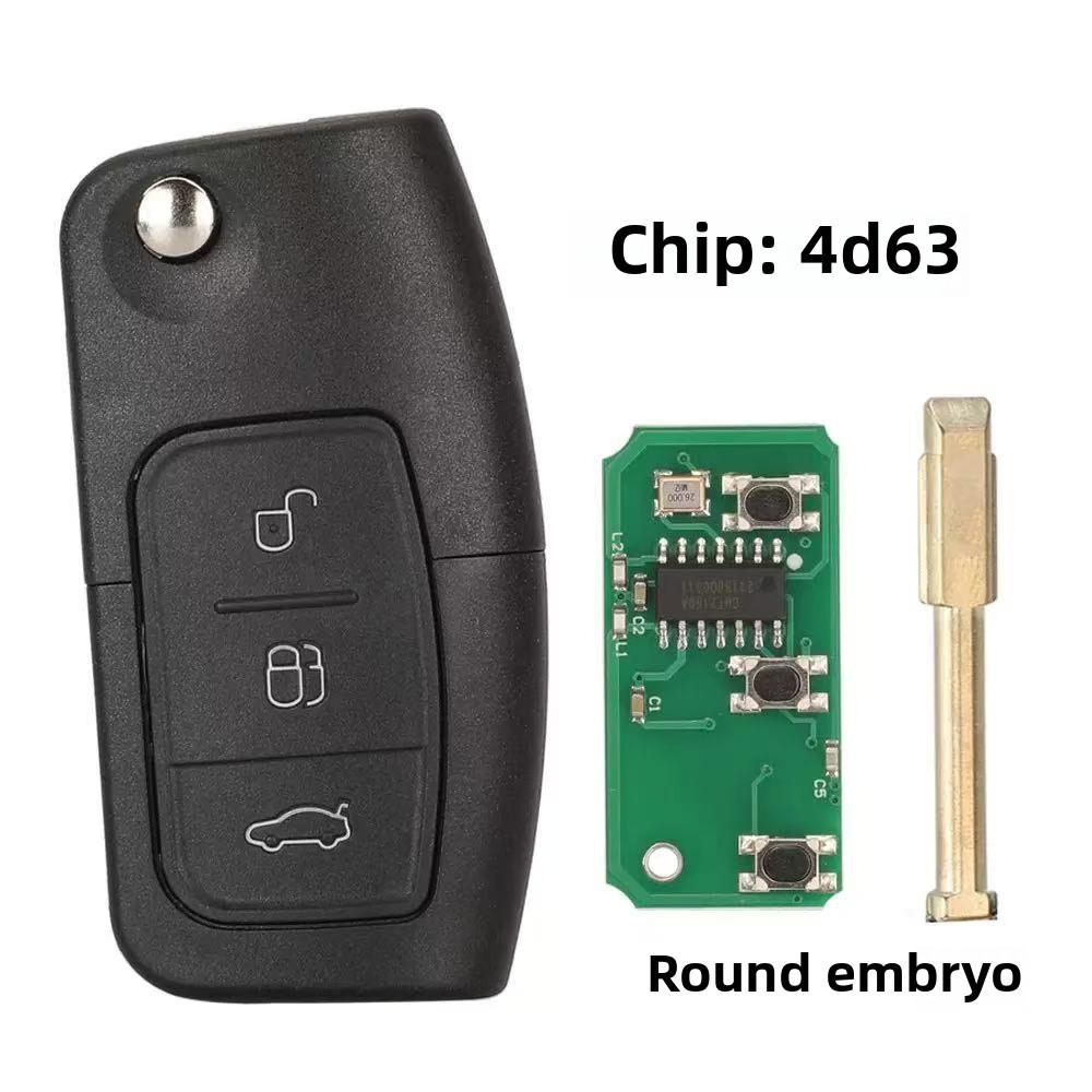 433 МГц/315 МГц Чип ID63 Выкидной Пульт Дистанционного Управления Ключ от Машины Для Ford Focus 3 2 Mondeo Fiesta Чехол-Брелок 3 Кнопки 80 Бит