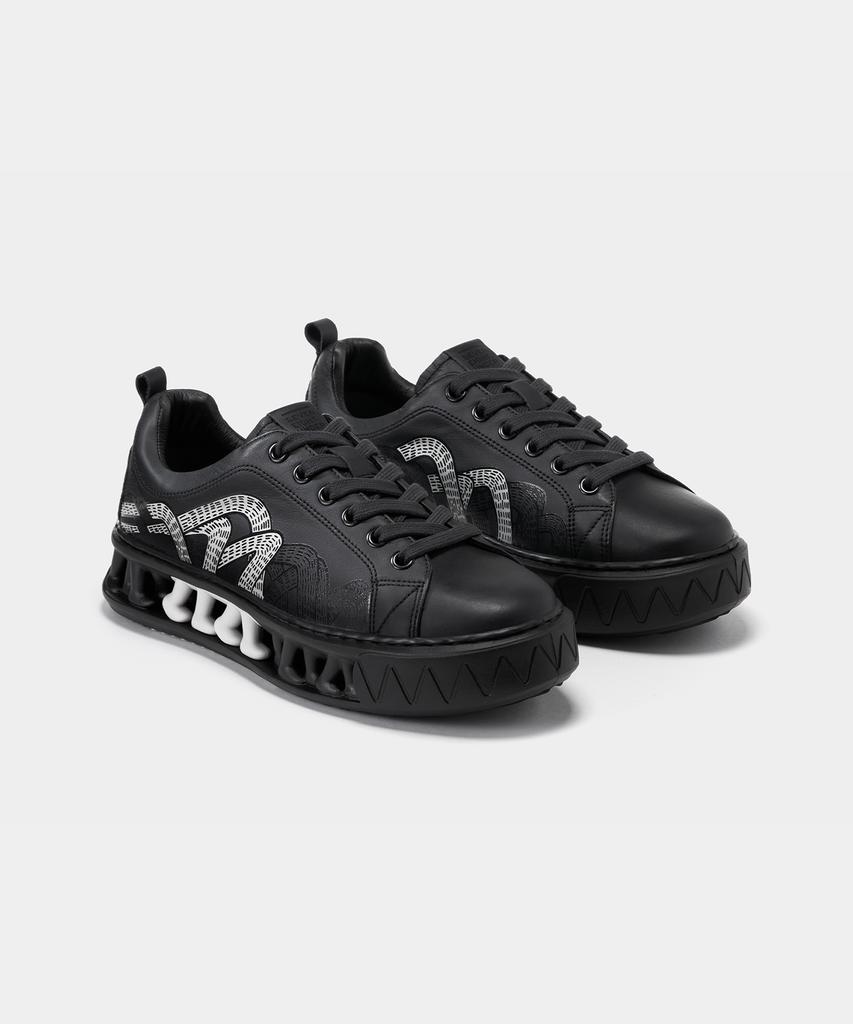 78Under M-5 Leather Graphic Low Top_Black