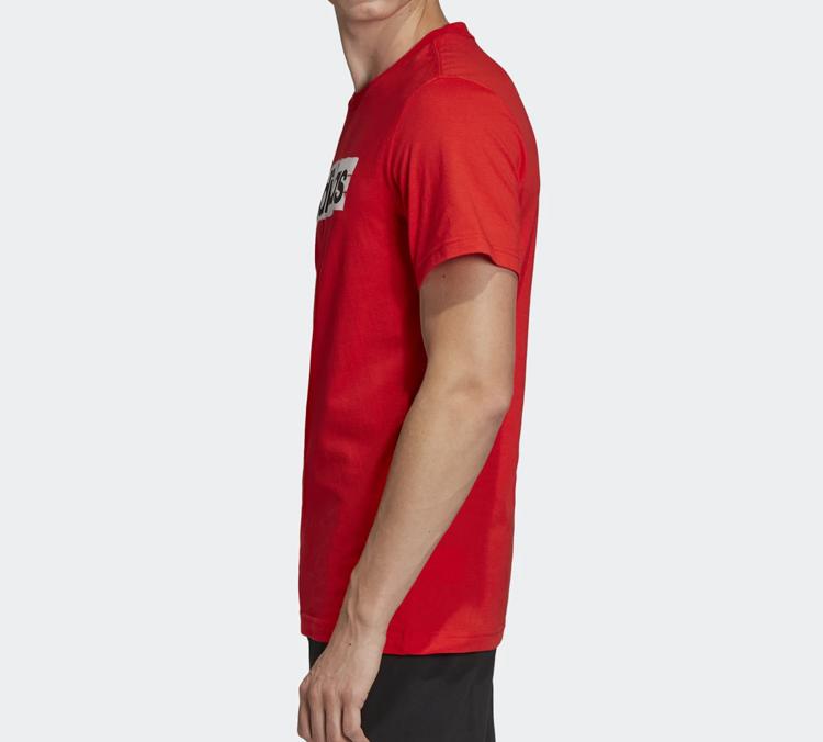 adidas Футболки Мужские Красные С Круглым Вырезом Умеренный Прямой Крой DV3053