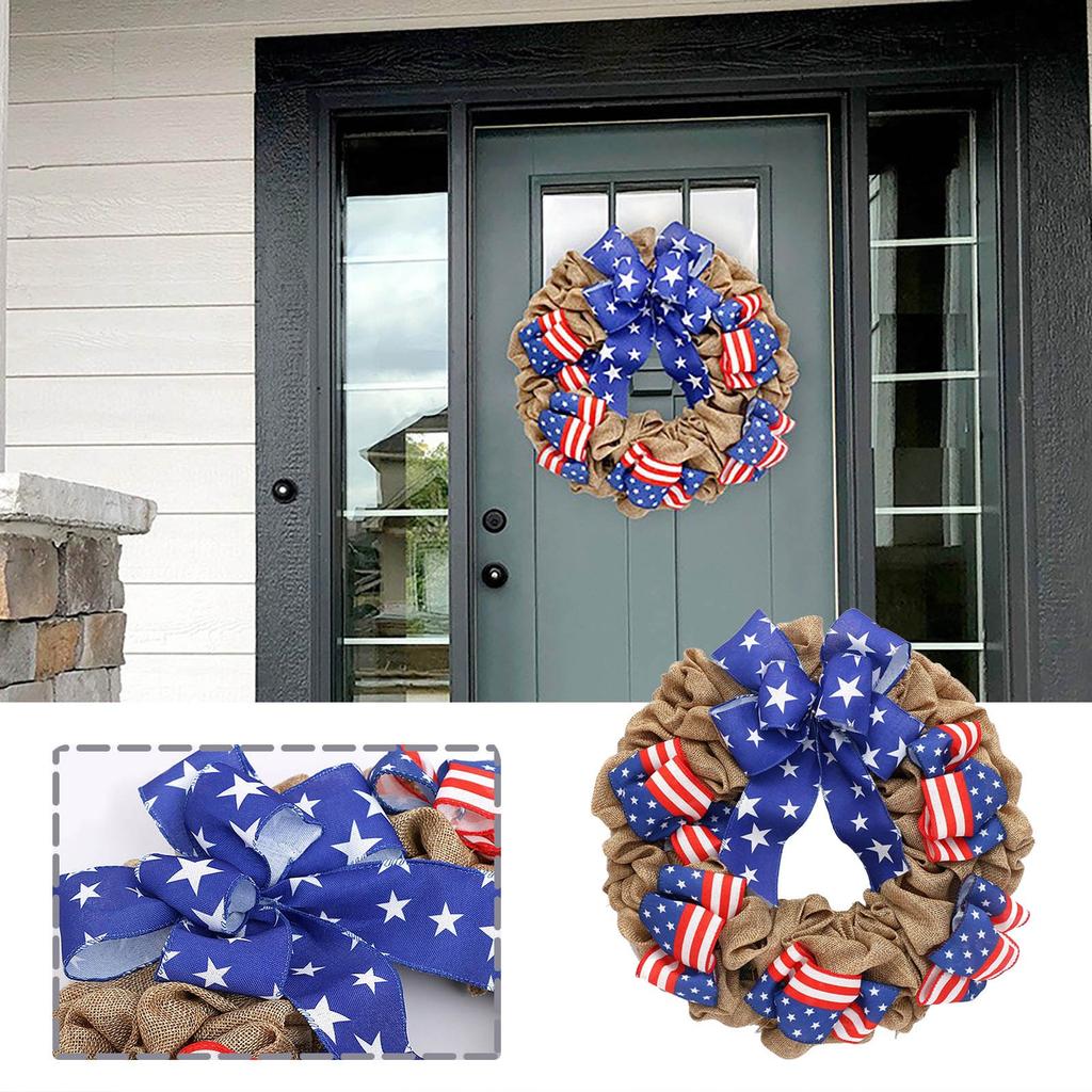 Front Door Patriotic Independence Day Wreath Creative American Flag Wreath Front Door Wreath Independence Day