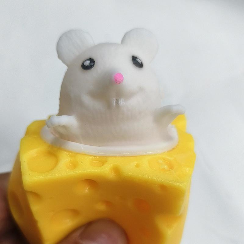 Забавные мягкие фиджет-игрушки Выскакивающая мышь с сыром Чашка Сжимаемые игрушки для снятия стресса Тревога Напряжение Сенсорный подарок Приз на вечеринку Классный приз для детей