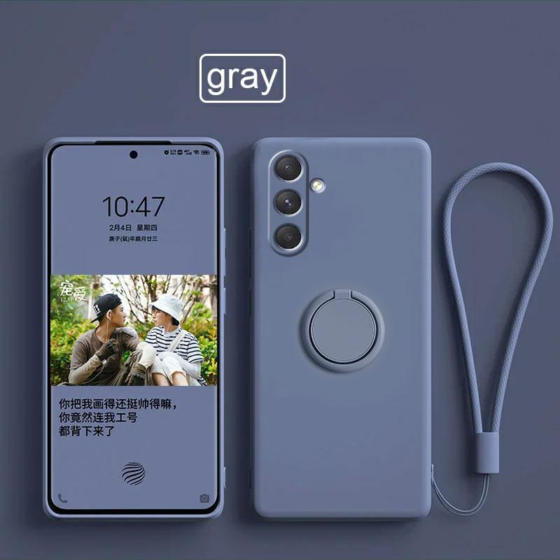 Case for Samsung Galaxy A54 5G Liquid Silicone Ring Holder Soft Phone Cover for Samsung Galaxy A54 5G Shockproof Back Fundas