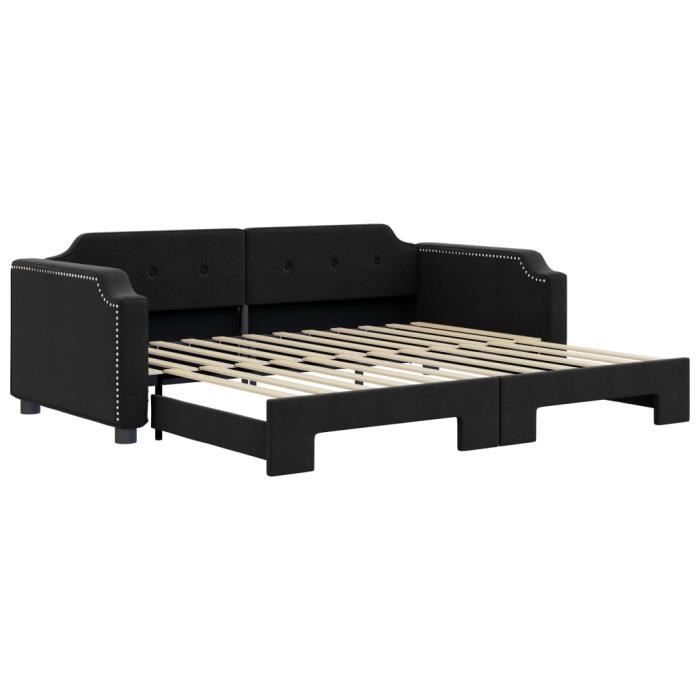 VidaXL Daybed with Trundle Bed Black 90x190 Cm Fabric 3197646