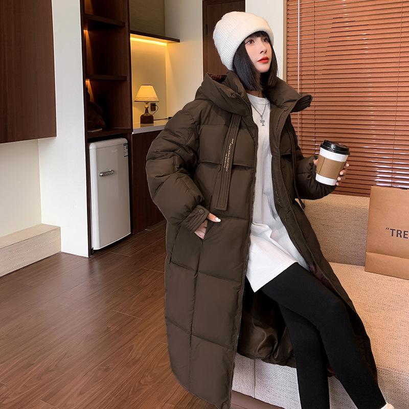 Утепленная одежда женская средняя и длинная корейская версия большого размера свободная и утолщенная модная интернет-знаменитость стеганая одежда длинная стеганая куртка