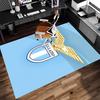 Lazio Logo Print Area Rug - Soft, Washable Non-Slip Indoor Mat for Office Chairs, Living Room, Home Office Decorative Rug
