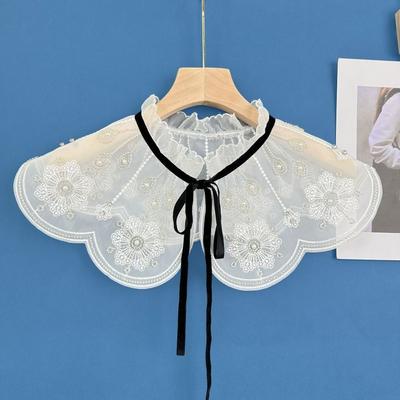 Шаль накидка украшение кружевная ткань поддельный воротник полый DIY съемный поддельный воротник дамы накидка женщины девушки