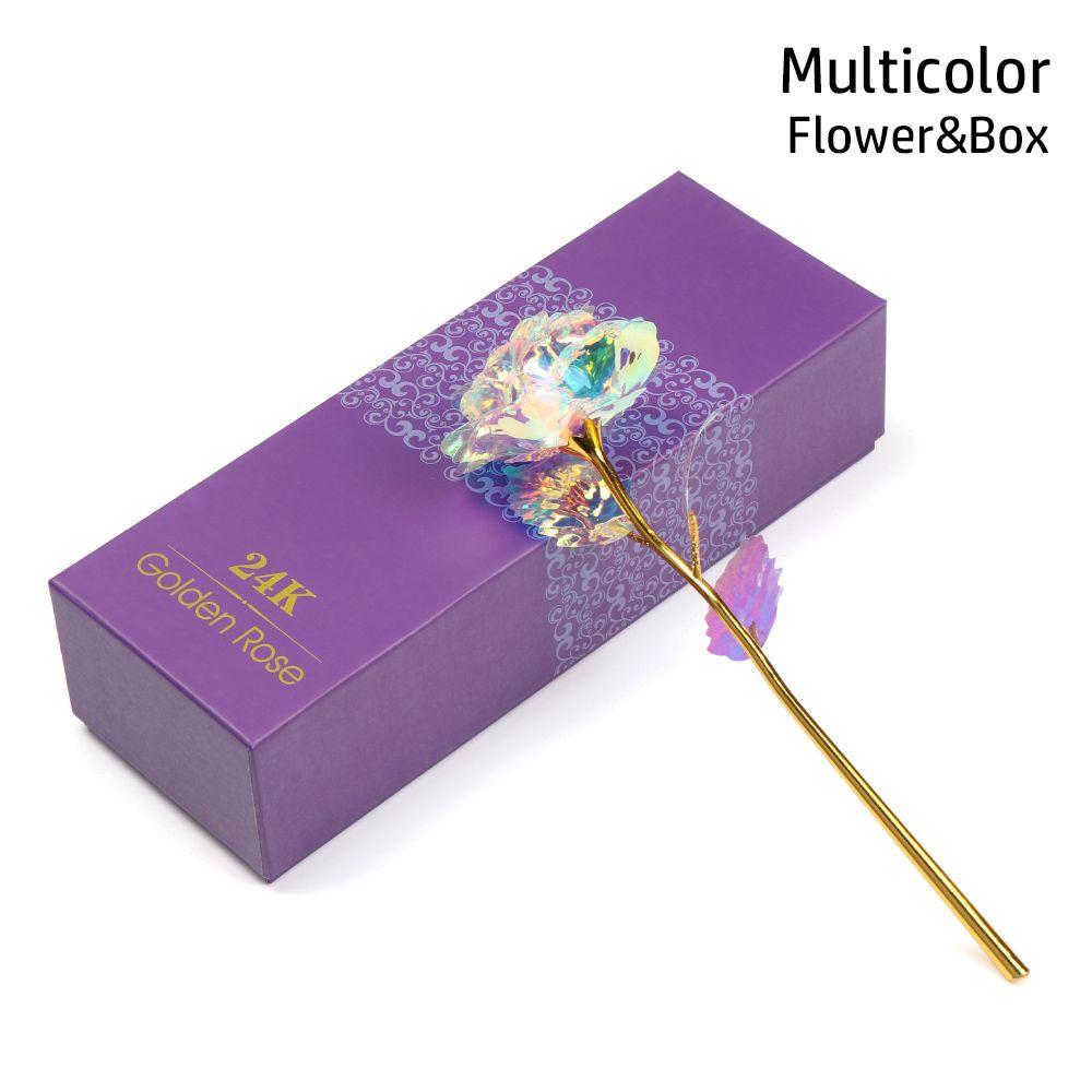 Домашний декор Подарки для влюбленных Подарок на День святого Валентина с длинным стеблем, 24-каратная золотая фольга, цветок розы, ручная работа