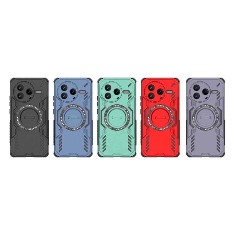 Для Poco F7 Pro Чехол Чехол Xiaomi Poco F7 Pro Capas PC Ударопрочный Кольцевой Магнитный Адсорбционный Беспроводной Зарядный Чехол Poco F7 Pro