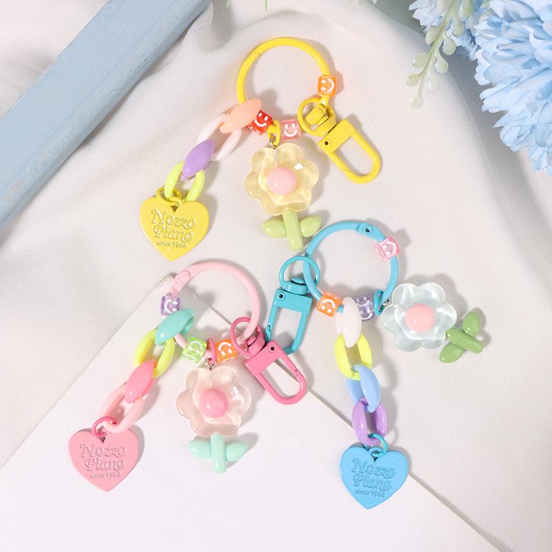 Милый брелок-тюльпан с цветочным кулоном, кольцо для ключей Love, рюкзак, автомобильные подвески, украшение для сумки, аксессуары