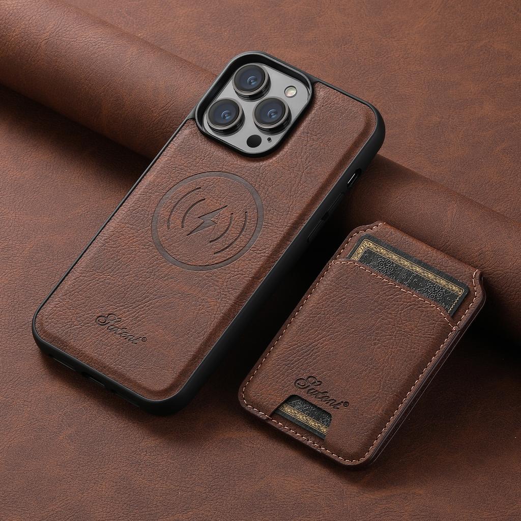 SUTENI Magnetic Card Slot Luxury Leather Wallet Bags Phone Cases For iPhone 16 15 14 13 12 Pro Max Plus Cover