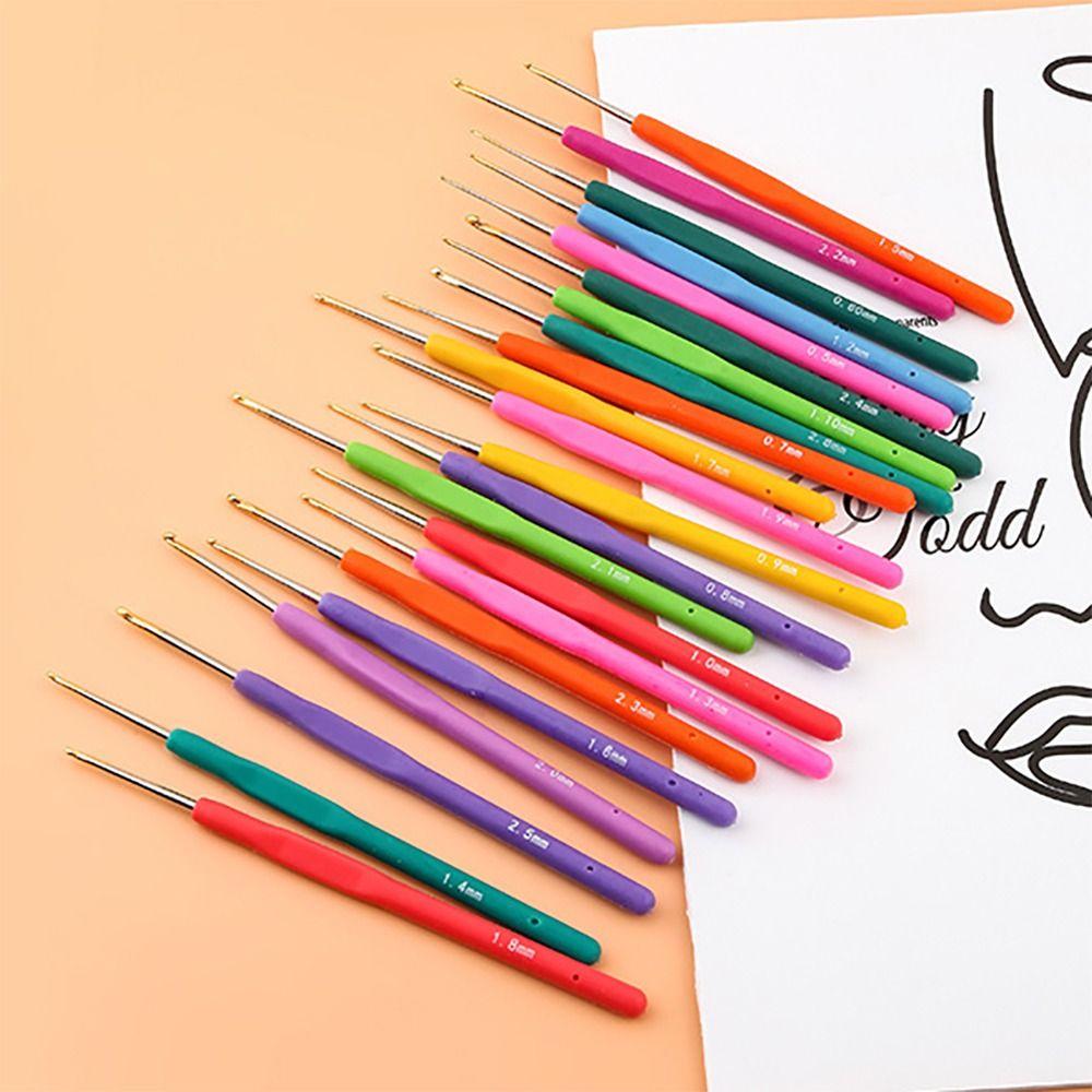 New Rubber Handle Knitting Needles Long Multisize Crocheting Hooks Crocheting Needles Scarf