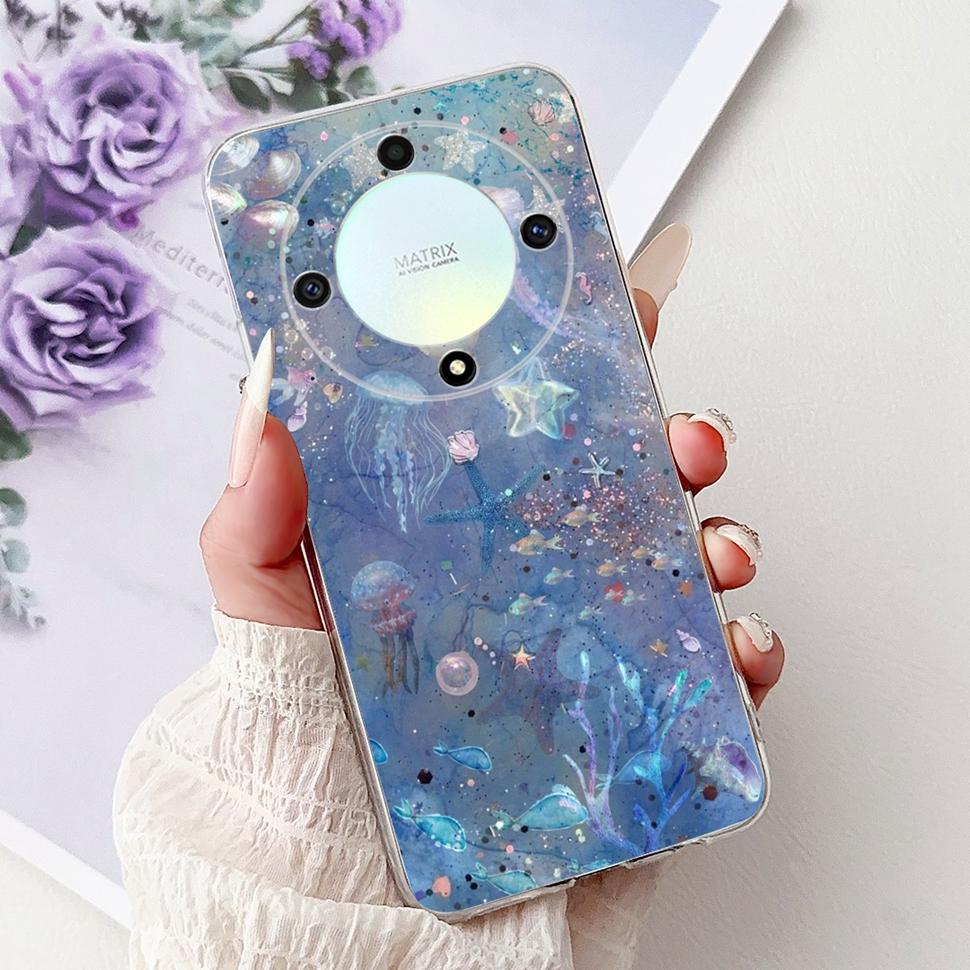 Чехол для Honor X9b 5G Цветок Бабочка Расписной Чехол Мягкий Силиконовый Корпус Для Honor X9 X9 b HonorX9b 5G Чехол для Телефона