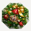 1pc Elegant Christmas Ornaments Pattern Beautiful Looking Automatic Folding Umbrella, 3 Folding, 8 Iron Frame Design, Durable and Suitable for Tr