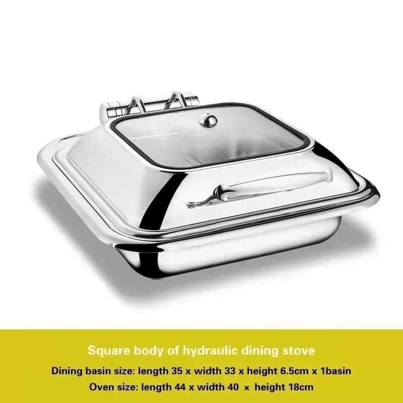 Электрическая изоляционная печь для гостиничного завтрака Плита для шведского стола с квадратной столешницей Гидравлическая плита для шведского стола из нержавеющей стали