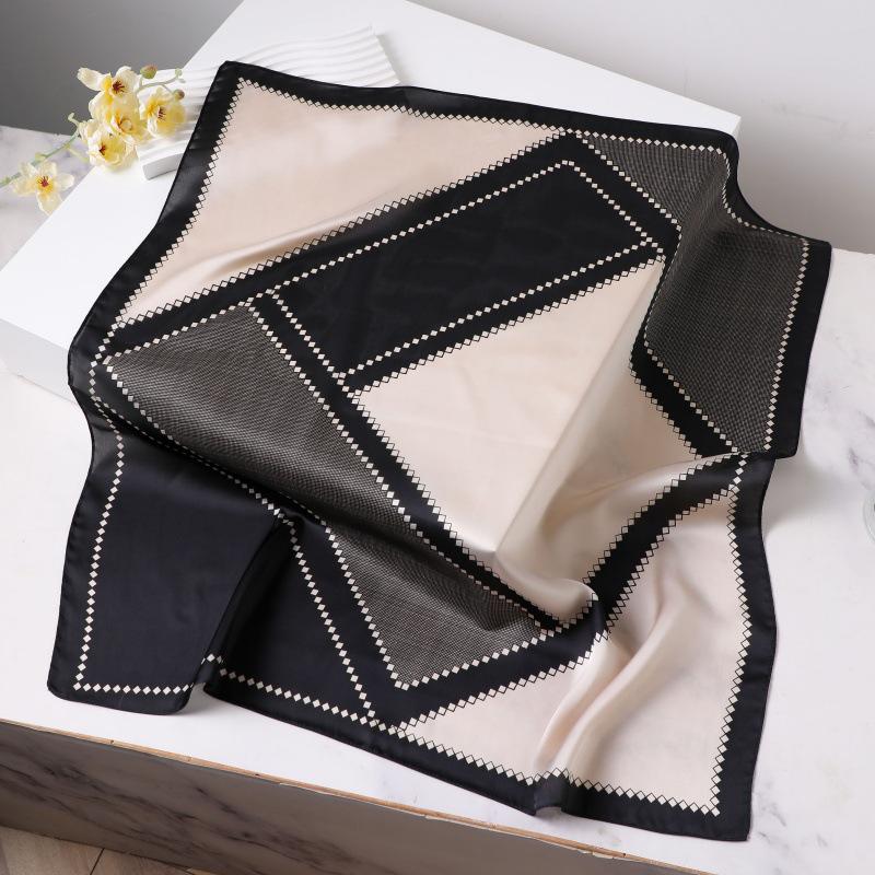 Шелковый женский квадратный шарф - Китайский стиль платок на голову для весны, лета, осени - Защита шеи и согревающий - Элегантный тонкий стиль для мамы