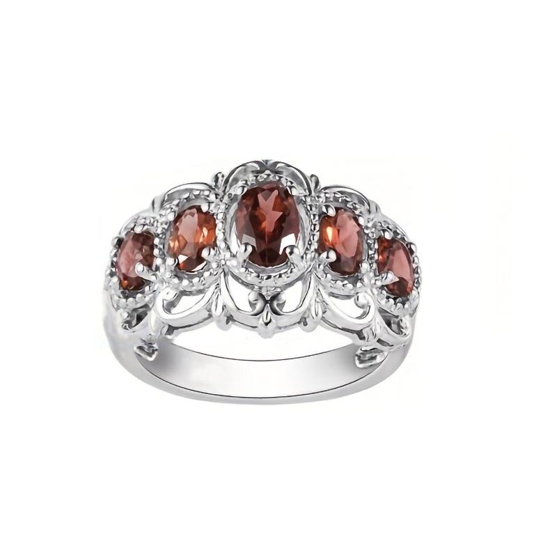 Xiaomi Huitan Luxury Women Ring Crown Engraved Design Wedding Engagement Inlaid Sparkling Red CZ Silver Color Accessories Jewelry Gift