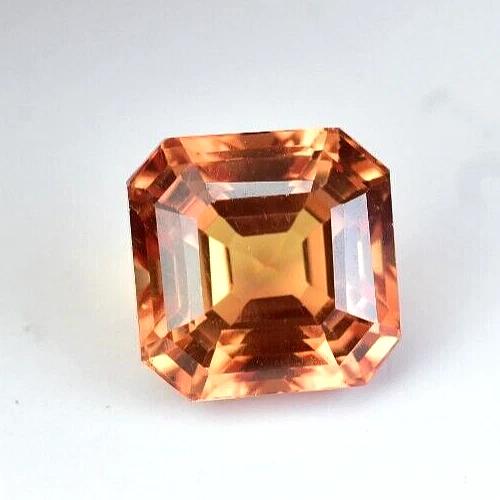Natural Padparadscha Sapphire 8.60 Ct Asscher Certified Stunning Loose Gemstone