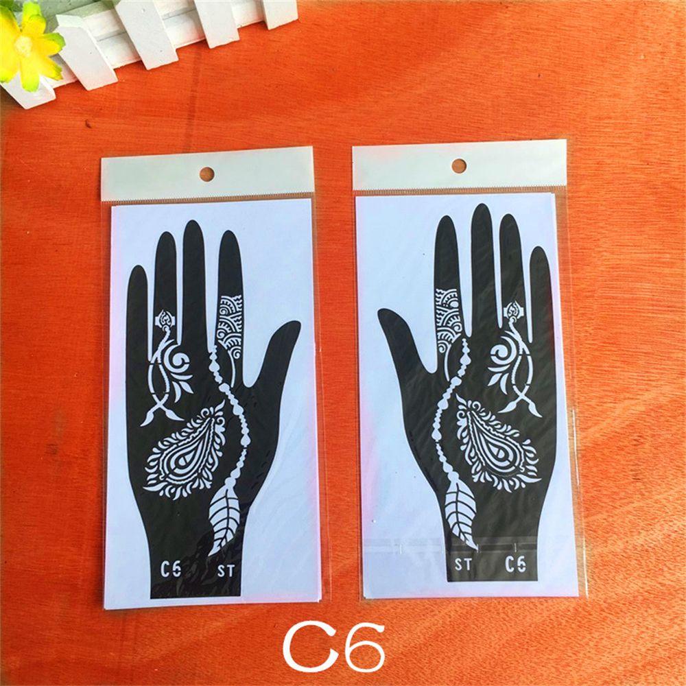 Lace Transfer Flower Tattoo Stencil NEW Black Henna Hand Arm Tattoo Henna Stickers Hollow Drawing Body Art Temporary Decal